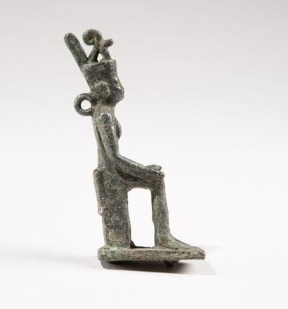 Déesse Neith en bronze H: 8,5 cm