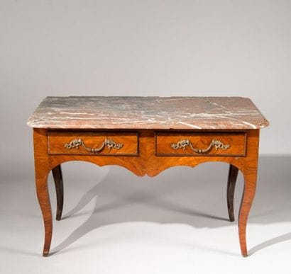 Table de chasse en bois de placage, dessus...