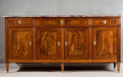 Buffet - enfilade en acajou et placage d'acajou,...