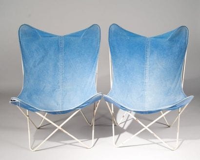 Paire de fauteuils AA Butterfly, armature...