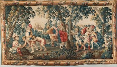 AUBUSSON
Tapisserie en laine et soie, à décor...