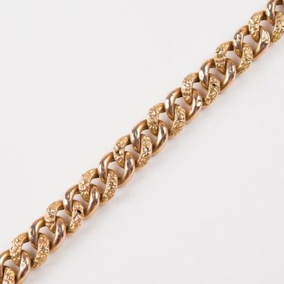 Bracelet gourmette or creux, accidenté, 13,1...