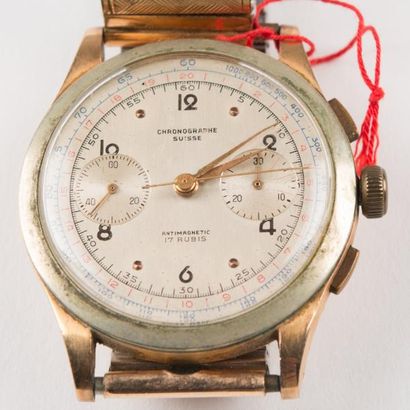 Montre bracelet d'homme mouvement chronographe,...