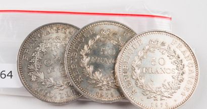 3 Pièces de 50 francs argent