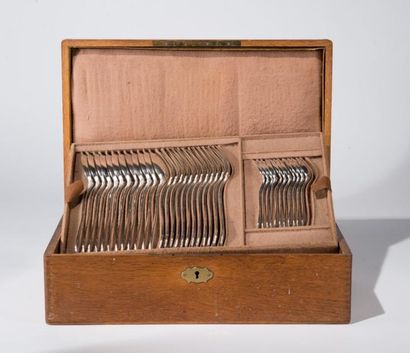Ménagére de couverts Art Déco en métal argenté,...
