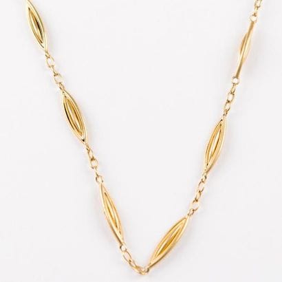 Collier à maillons grains de blé, or jaune,...