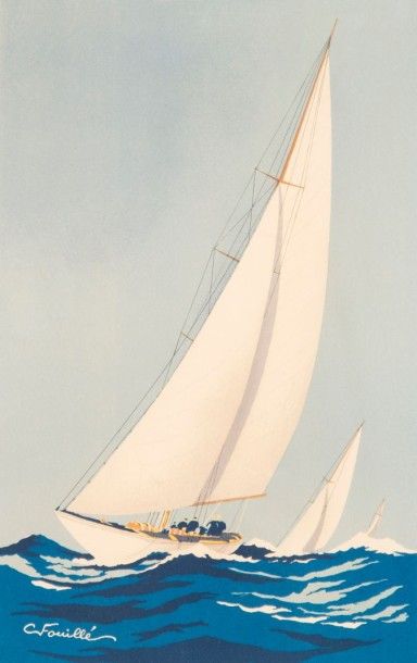 GEORGES FOUILLÉ (1909-1994)
Trois voiliers...