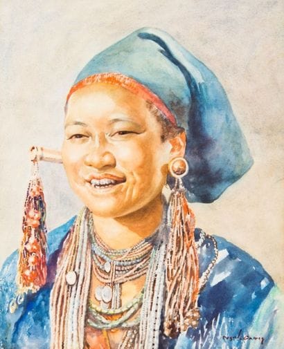 Ngwe GAING (1901-1967)
Portrait de femme...