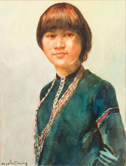 Ngwe GAING (1901-1967)
Portrait de jeune...