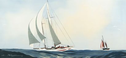 Léon HAFFNER (1881-1972)
Deux voiliers au...