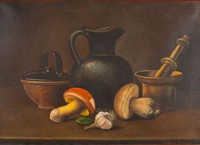 Antonio SCIACCA (1957)
Nature morte aux champignons....