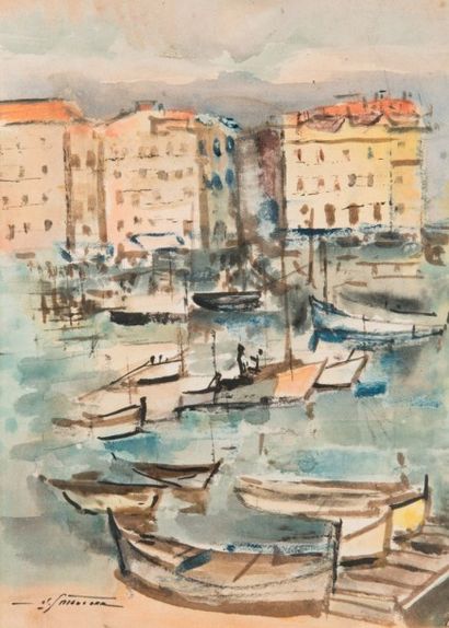 Nicolas SOKOLOFF (1899-1985)
Le port de Marseille....