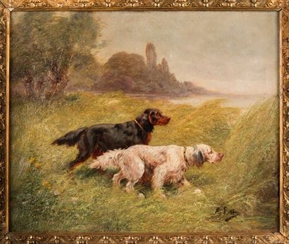Eugène Petit (1839-1886)
Deux setters en...