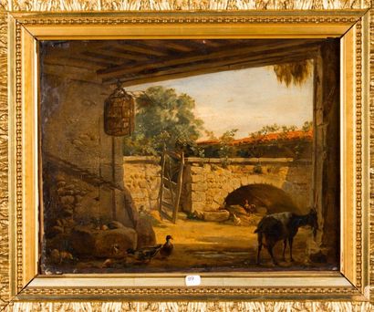 Louis GUY (1824-1888)
La bassecour. Huile...