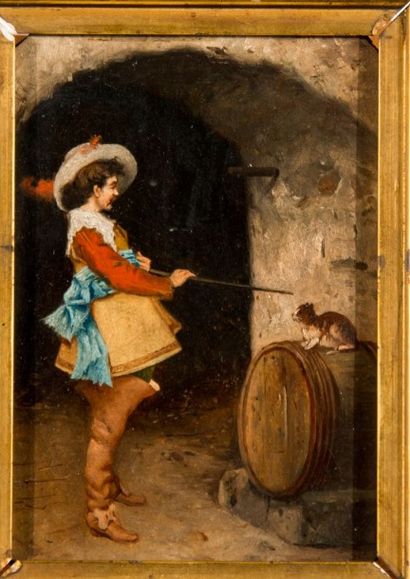 Ecole italienne fin XIXème siècle
Paire d'huiles...