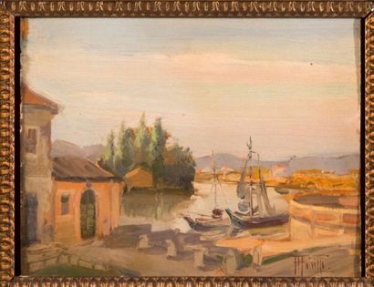 Filippo ANIVITTI (1876-1955)
Bateaux amarrés,...