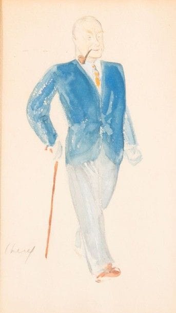 CHEREY
Lord Baldwin, Aquarelle signée en...