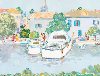 Roger BERNARD (1928)
Quai à Agde midi. Huile...