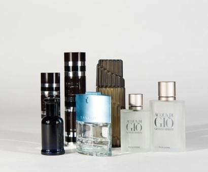 Lot de 7 flacons vides pour Homme: Yves Saint-Laurent,...