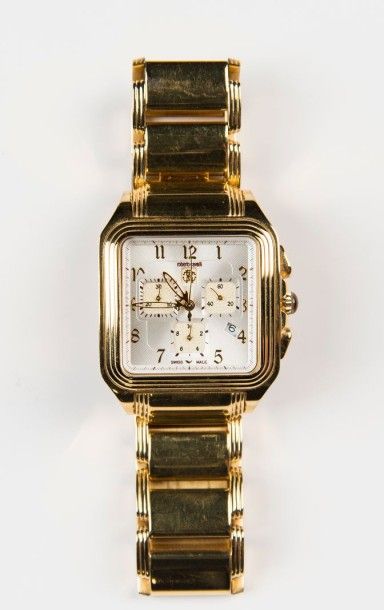 Montre en métal doré de marque Roberto CAVALLI,...