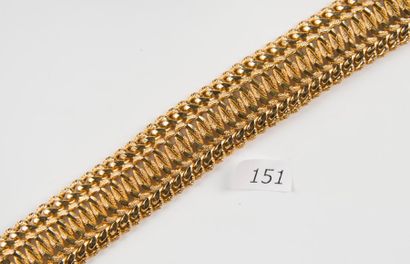 Bracelet souple en or jaune, poids: 51,2...