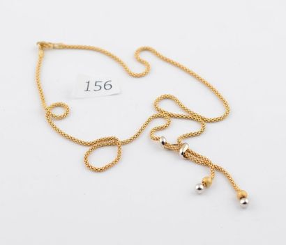 Collier négligé en or jaune et or gris, poids:...