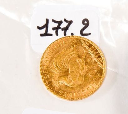 Pièce en or de 20 Francs, République française...