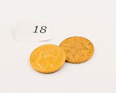 Deux pièces de 20 FR, or, Napoléon