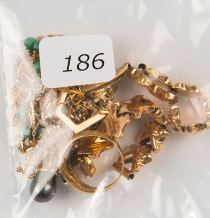 Lot bijoux en or, perles de culture, brillants,...
