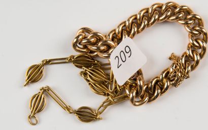1 Lot or - bracelet et chaîne de montre en...