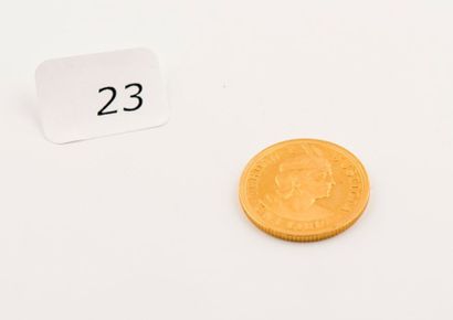 Pièce or, Una libra, República Peruana, poids:...
