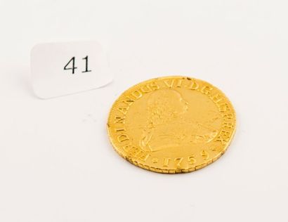 Pièce or Ferdinand VI, 1759, 8 escudos. poids:...