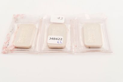 Trois lingots argent, 50 g