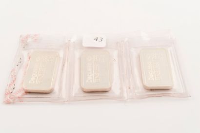 Trois lingots argent, 50 g