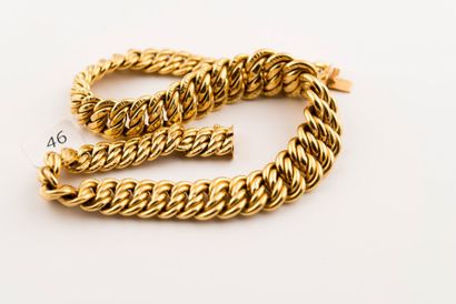Collier mailles or jaune, poids: 55,7 g