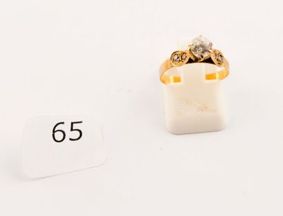 Bague bas or et pierre imitation, poids brut:...