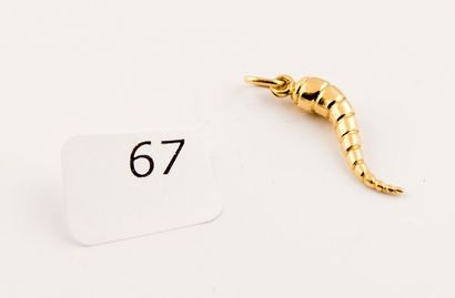 Pendentif en or jaune, poids: 1,1 g (exe...