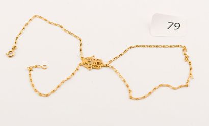 Bracelet bague en or jaune, poids: 2,3 g...
