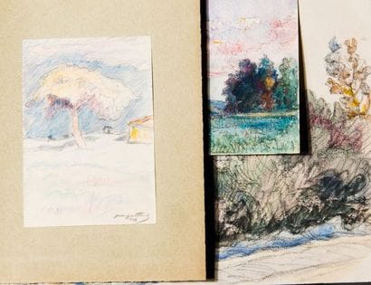 Jean GALLAND (1880-?)
Aquarelles et feuilles...