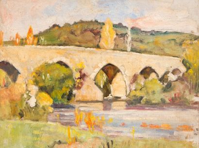 Jean GALLAND (1880-?)
Paysage au pont. Huile...