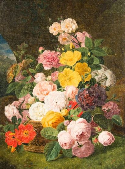 Ecole Française du XIXème
Corbeille de fleurs...