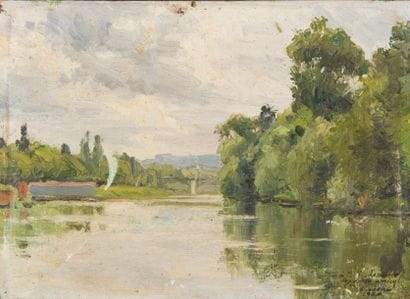 G.TROUSSAULT
Bord de Seine à Reuilly. Huile...