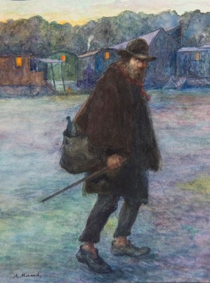 Albert MORAND
Le chemineau. Aquarelle, signée...