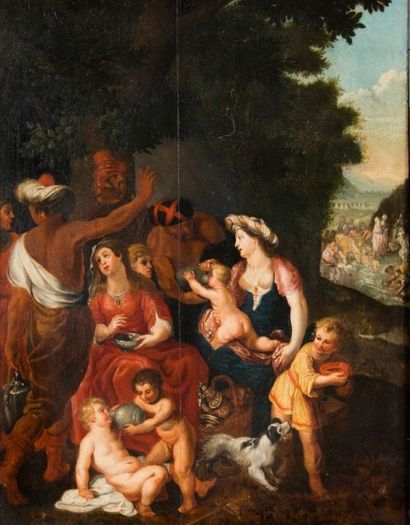 Ecole FLAMANDE du XVIIème siècle
Scène biblique....