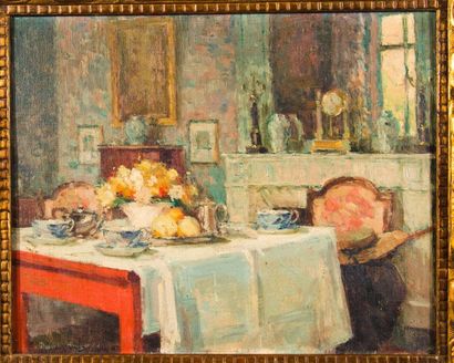 Paul Jean HUGUES (1891-1950)
Intérieur. Huile...