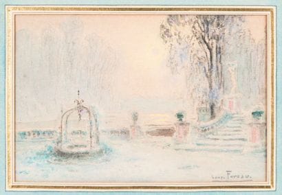 Henri FOREAU (1866-1938)
Vue du parc en hiver....