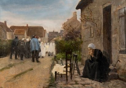 Ecole bretonne de la fin du XIXème siècle
Procession,...