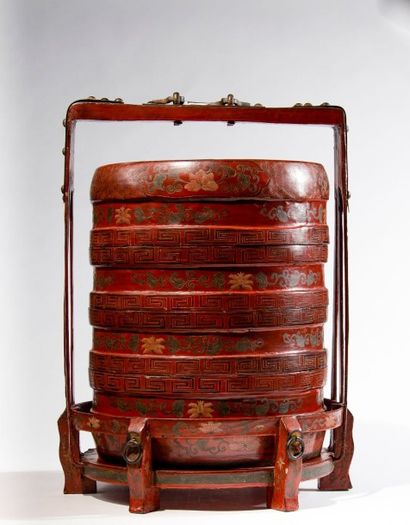 CHINE, XXème siècle
Boîte à pique-nique en...