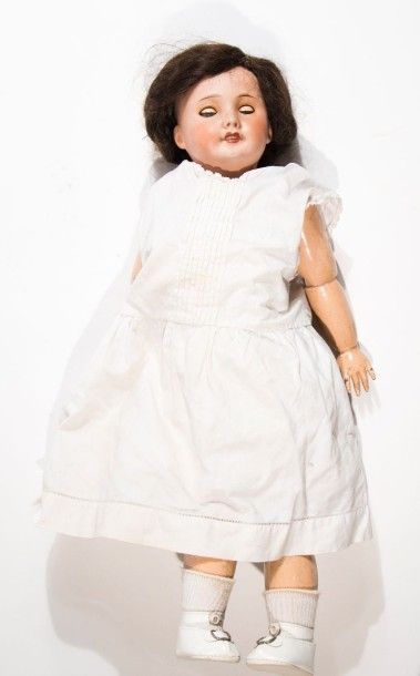 Unisfrance - Poupée, tête en porcelaine (acc.),...