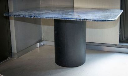 Table plateau rectangulaire marbre bleu,...